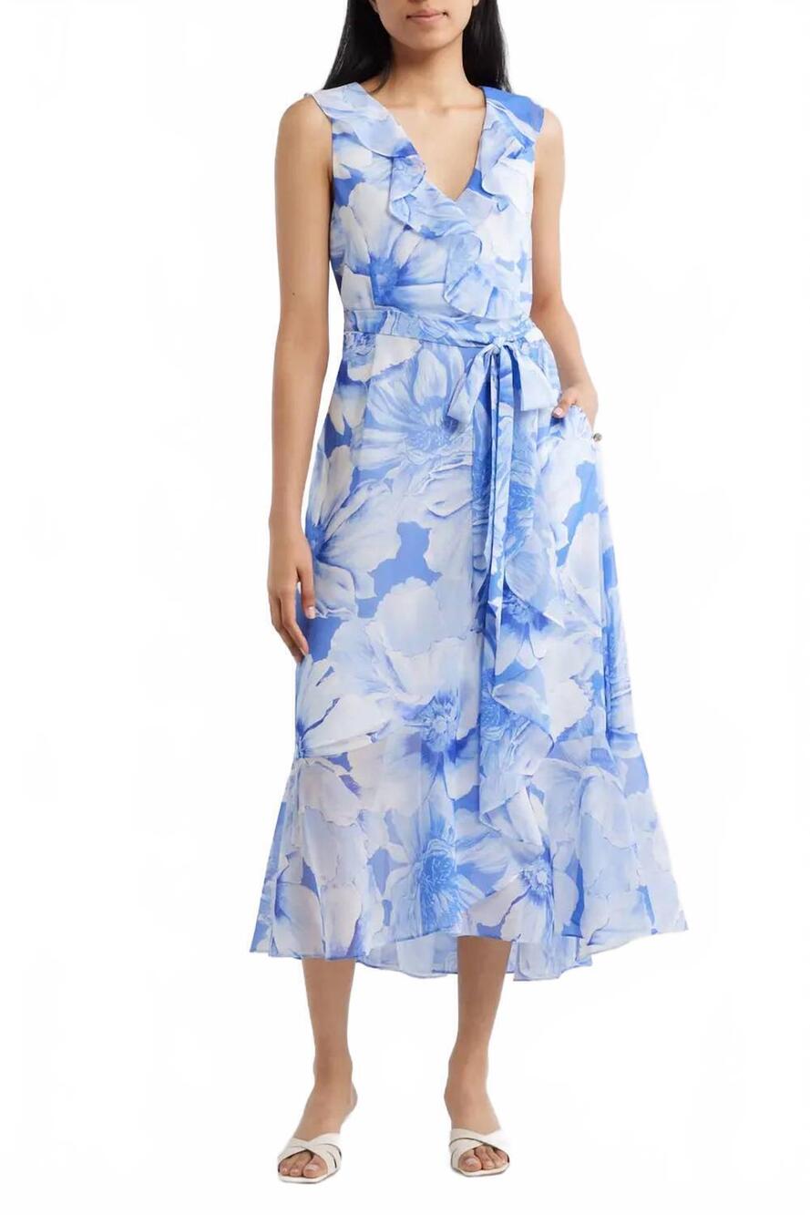 NEW TOMMY BAHAMA island blooms sleeveless midi dress in blue cove